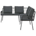 Bank met kussen Antraciet 173 x 231 x 90cm Staal