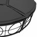 Loungebed met luifel en kussens poly rattan zwart