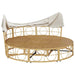 Loungebed voor buiten met luifel en kussens poly rattan
