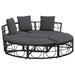 Loungebed voor buiten zonder luifel poly rattan zwart