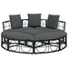 Loungebed voor buiten zonder luifel poly rattan zwart