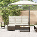 Verstelbare tuinbank met kussens L-vormig poly rattan bruin