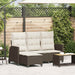 Verstelbare tuinbank met kussens L-vormig poly rattan bruin