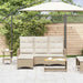 Verstelbare tuinbank met kussens L-vormig beige poly rattan