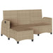 Verstelbare tuinbank met kussens L-vormig beige poly rattan