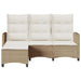 Verstelbare tuinbank met kussens L-vormig beige poly rattan