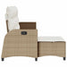 Verstelbare tuinbank met kussens L-vormig beige poly rattan