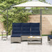 Verstelbare tuinbank met kussens L-vormig poly rattan grijs