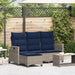 Verstelbare tuinbank met kussens L-vormig poly rattan grijs