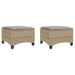 Tuinkrukken met kussens 2 st 55x55x36 cm poly rattan beige