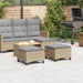 Tuinkrukken met kussens 2 st 55x55x36 cm poly rattan beige
