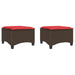 Tuinkrukken met kussens 2 st 55x55x36 cm poly rattan bruin