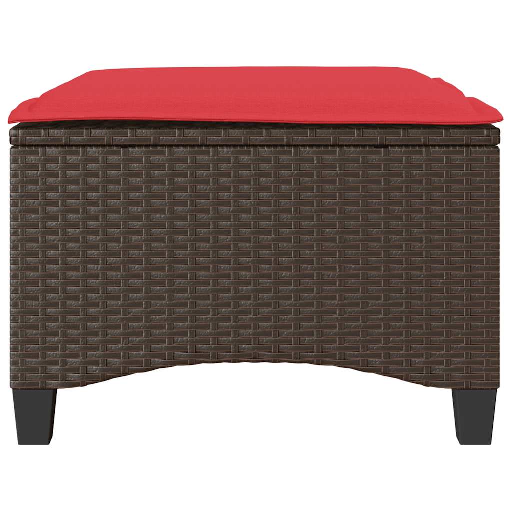 Tuinkrukken met kussens 2 st 55x55x36 cm poly rattan bruin