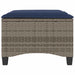Tuinkrukken met kussens 2 st 55x55x36 cm poly rattan grijs