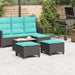 Tuinkrukken met kussens 2 st 55x55x36 cm poly rattan zwart