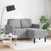 2-zitsbank met ligstoel L-vormig lichtgrijs 125 cm stof