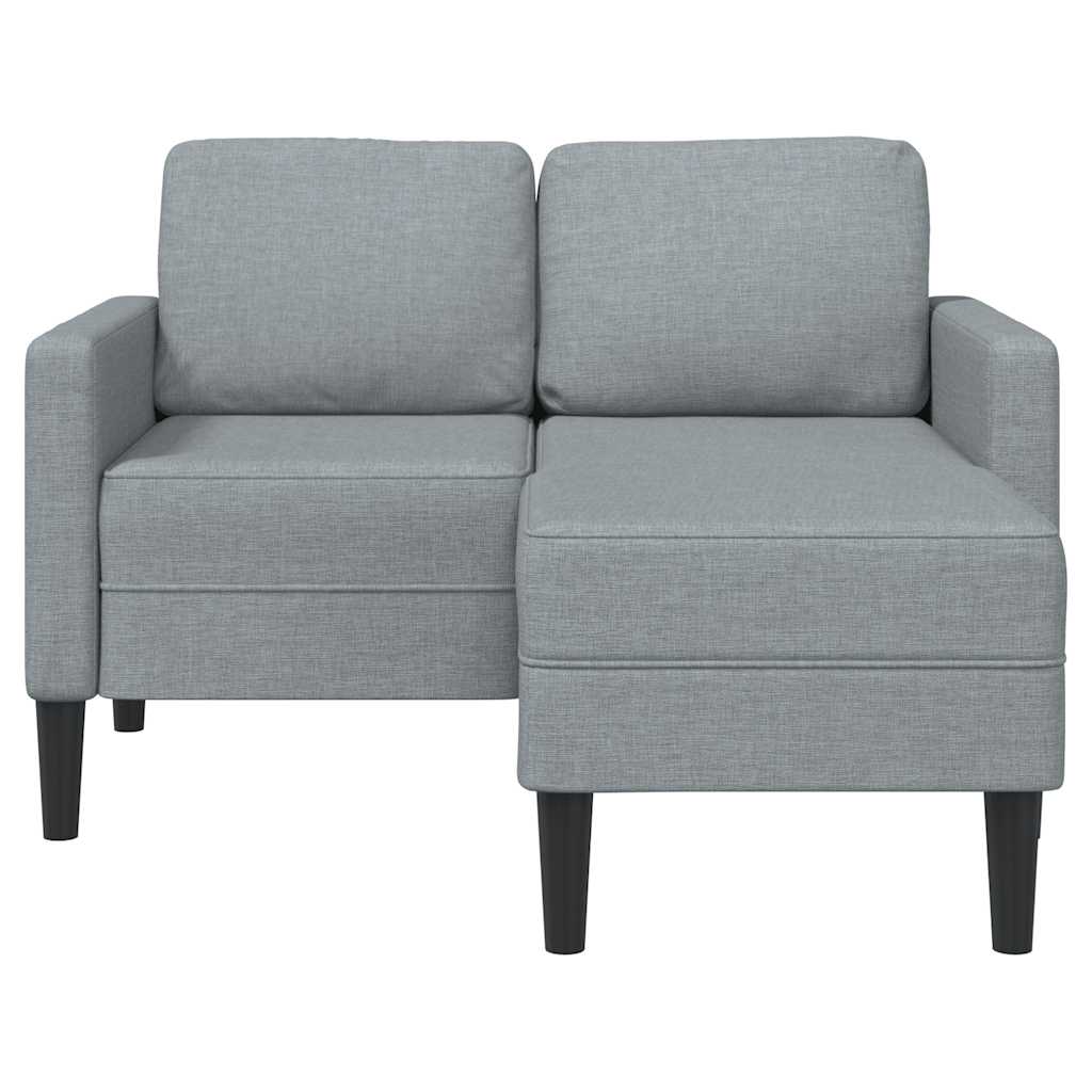 2-zitsbank met ligstoel L-vormig lichtgrijs 125 cm stof