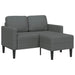 Tweezitsbank met chaise longue L-vorm donkergrijs 125 cm stof