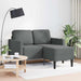 Tweezitsbank met chaise longue L-vorm donkergrijs 125 cm stof