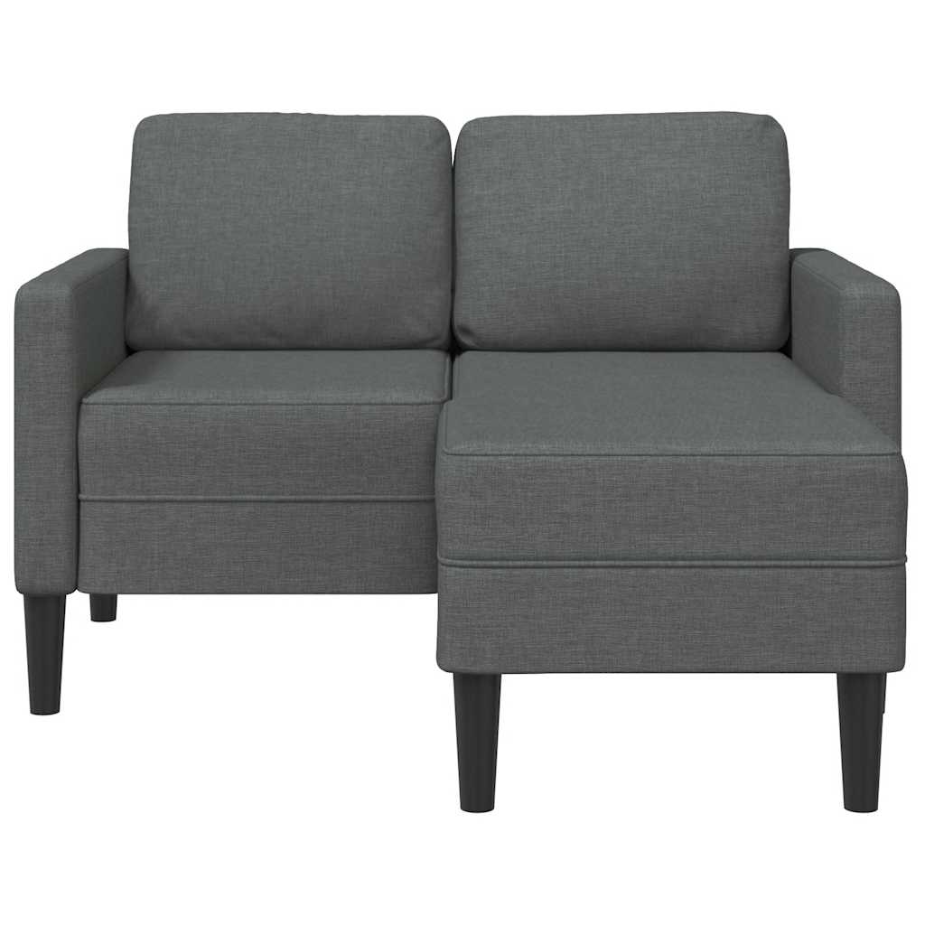 Tweezitsbank met chaise longue L-vorm donkergrijs 125 cm stof
