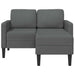 Tweezitsbank met chaise longue L-vorm donkergrijs 125 cm stof