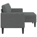 Tweezitsbank met chaise longue L-vorm donkergrijs 125 cm stof