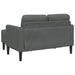 Tweezitsbank met chaise longue L-vorm donkergrijs 125 cm stof