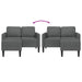Tweezitsbank met chaise longue L-vorm donkergrijs 125 cm stof