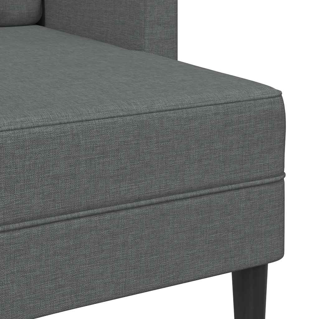Tweezitsbank met chaise longue L-vorm donkergrijs 125 cm stof