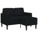 2-zitsbank met ligchaise L-vormig 125 cm stof zwart