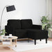 2-zitsbank met ligchaise L-vormig 125 cm stof zwart
