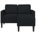 2-zitsbank met ligchaise L-vormig 125 cm stof zwart