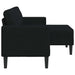 2-zitsbank met ligchaise L-vormig 125 cm stof zwart