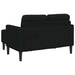 2-zitsbank met ligchaise L-vormig 125 cm stof zwart