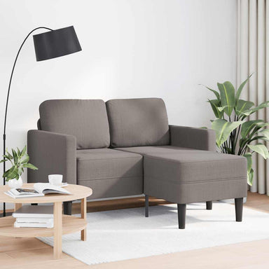 2-zitsbank met ligstoel L-vormig taupe 125 cm stof