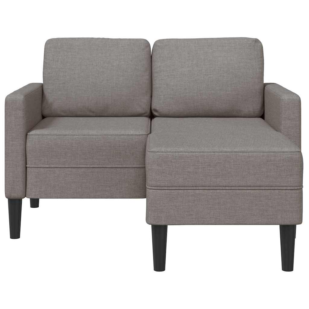 2-zitsbank met ligstoel L-vormig taupe 125 cm stof
