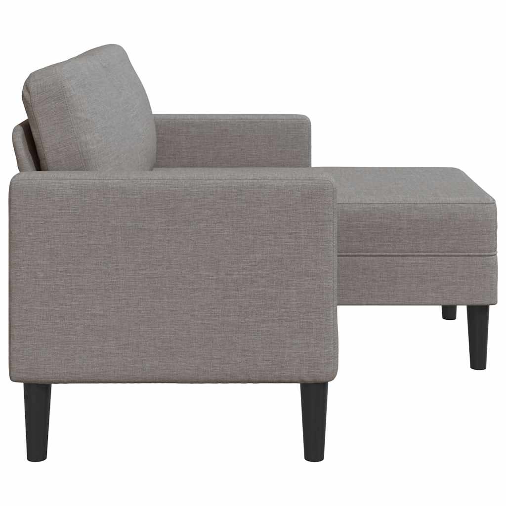 2-zitsbank met ligstoel L-vormig taupe 125 cm stof