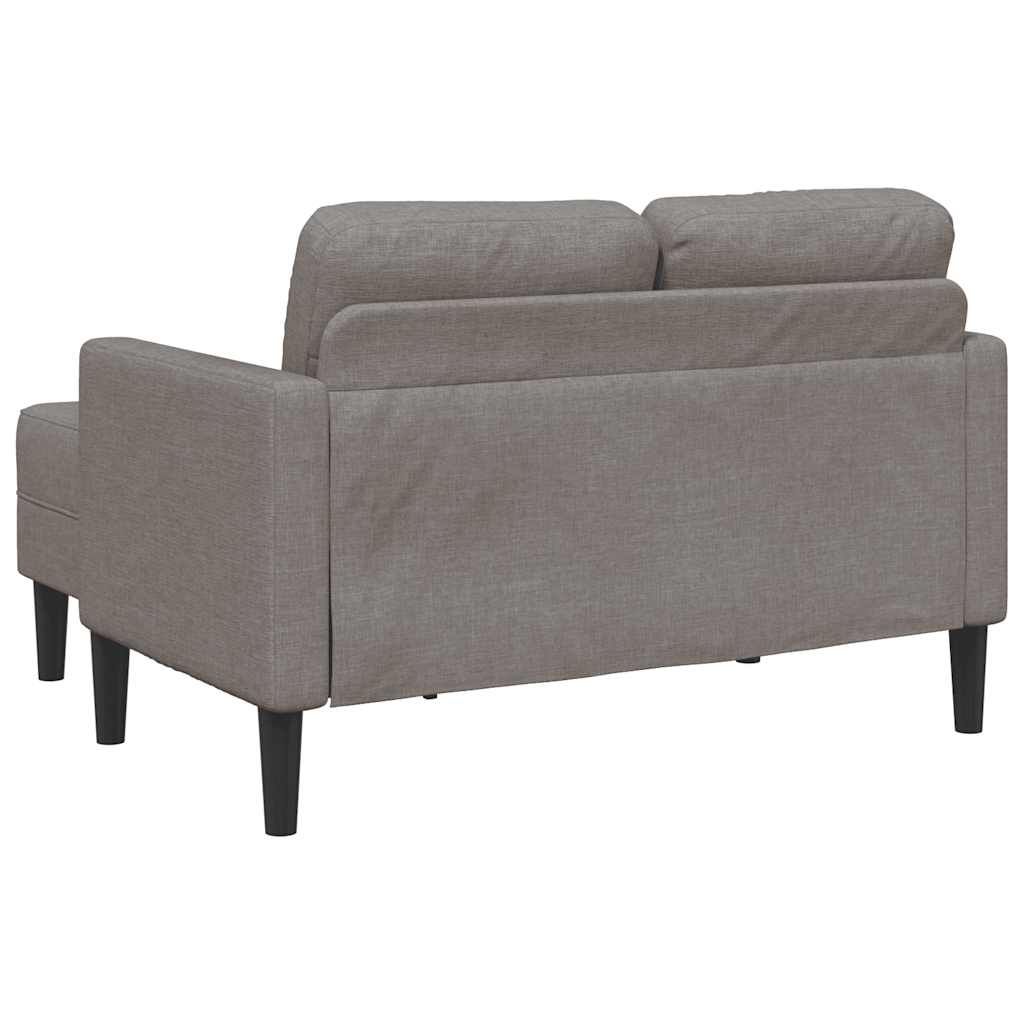 2-zitsbank met ligstoel L-vormig taupe 125 cm stof
