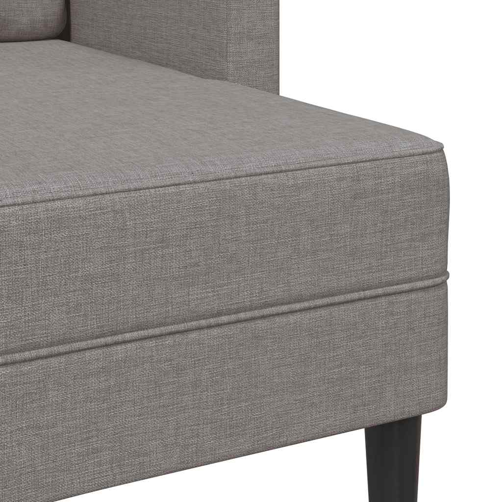 2-zitsbank met ligstoel L-vormig taupe 125 cm stof