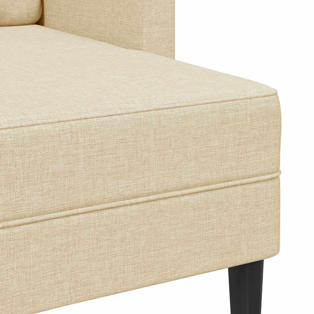 2-zitsbank met ligstoel L-vormig crèmekleurig stof 125 cm