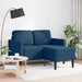 2-zitsbank met ligstoel L-vormig 125 cm stof blauw