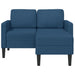 2-zitsbank met ligstoel L-vormig 125 cm stof blauw