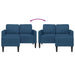 2-zitsbank met ligstoel L-vormig 125 cm stof blauw