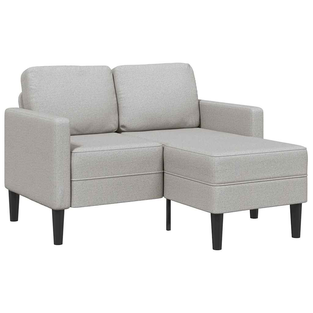 2-zitsbank met chaise L-vormige wolk 125 cm stof grijs