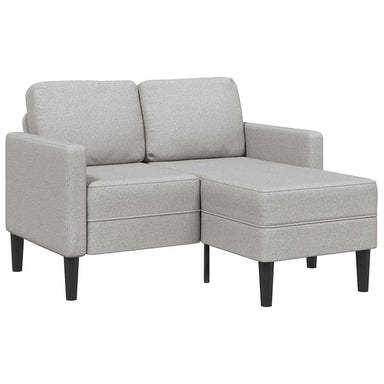2-zitsbank met chaise L-vormige wolk 125 cm stof grijs