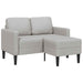 2-zitsbank met chaise L-vormige wolk 125 cm stof grijs