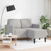 2-zitsbank met chaise L-vormige wolk 125 cm stof grijs