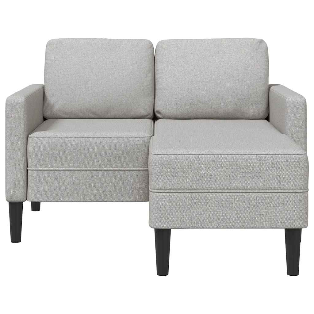 2-zitsbank met chaise L-vormige wolk 125 cm stof grijs