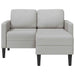 2-zitsbank met chaise L-vormige wolk 125 cm stof grijs