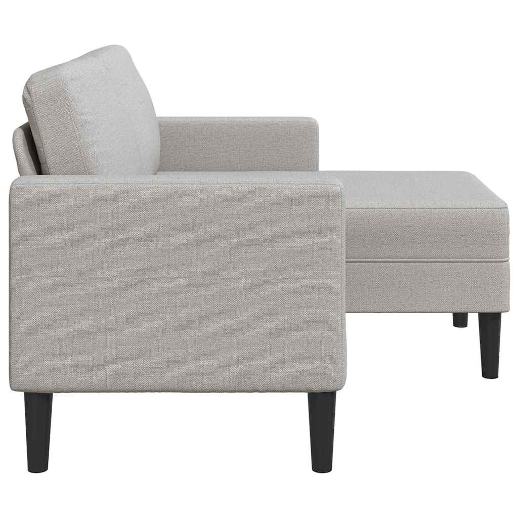 2-zitsbank met chaise L-vormige wolk 125 cm stof grijs